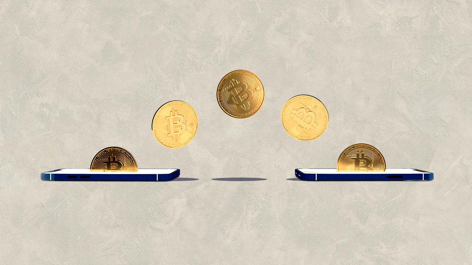 moedas virtuais passam de um celular para o outro