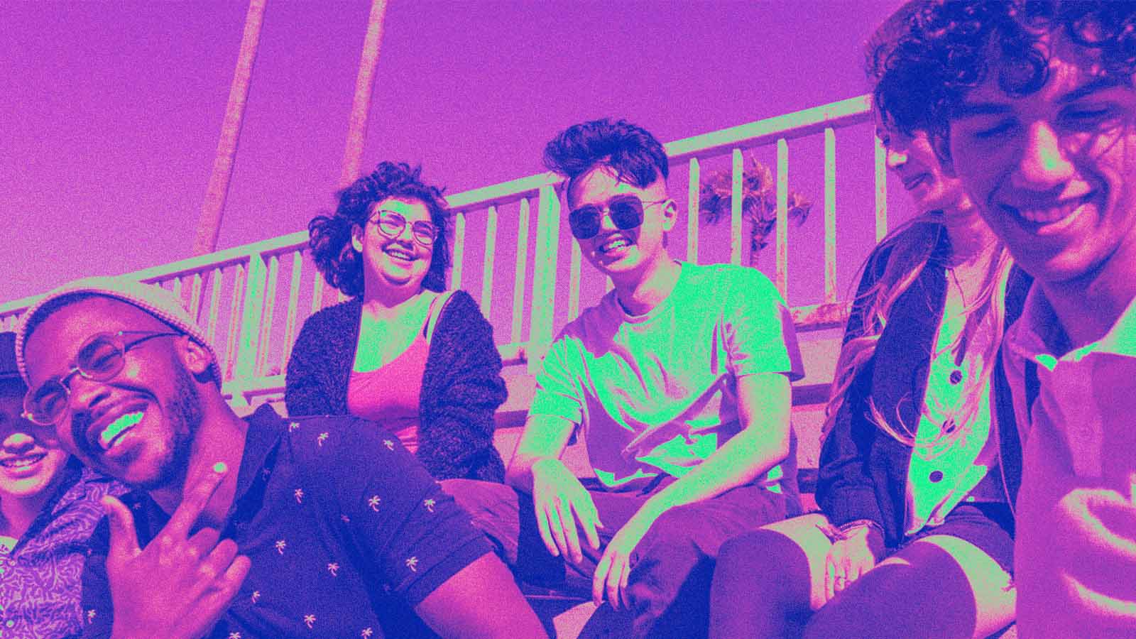 jovens da geração Z se reúnem para comemorar