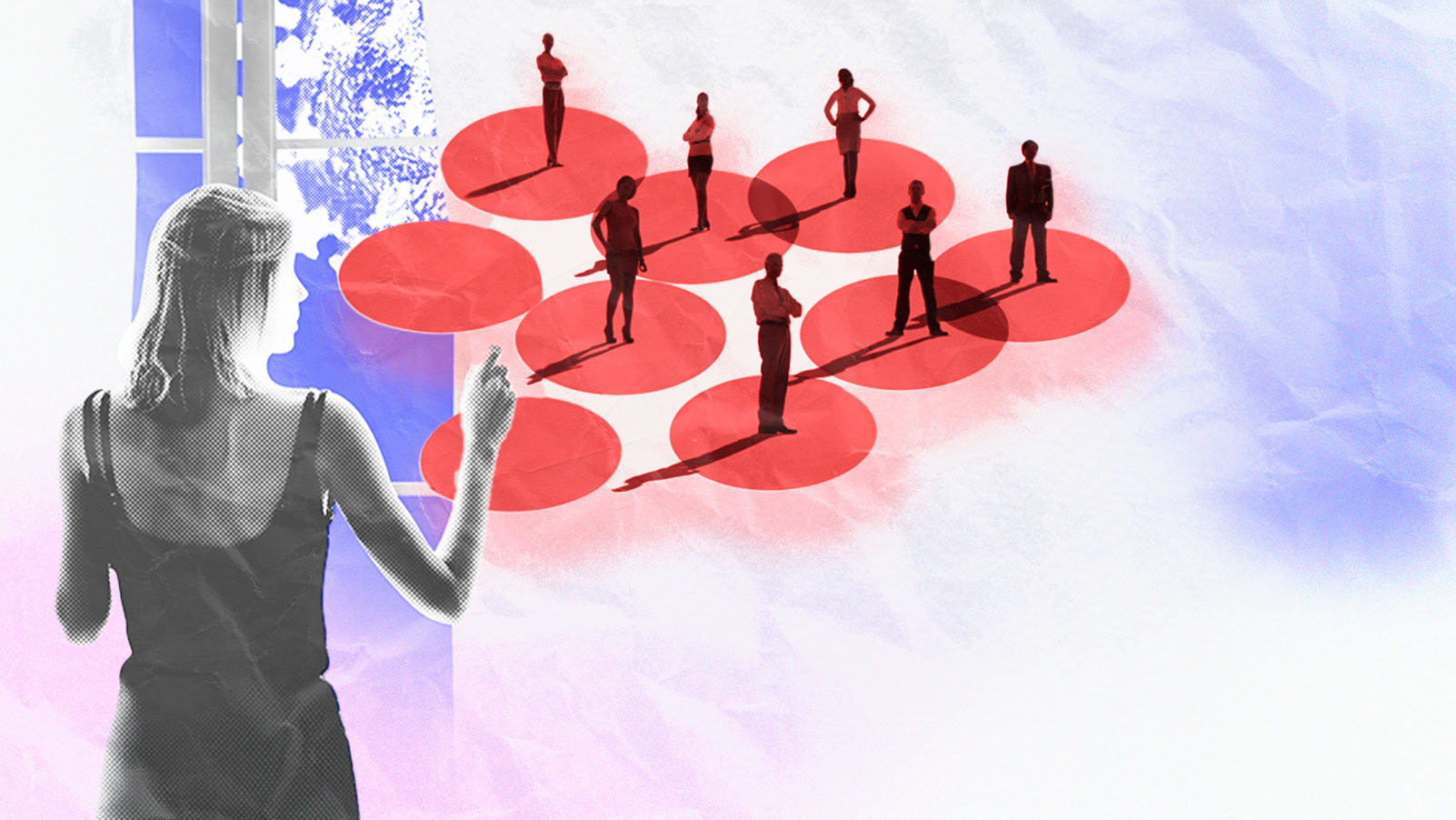 imagem simbólica de uma chefe fazendo seleção de funcionários