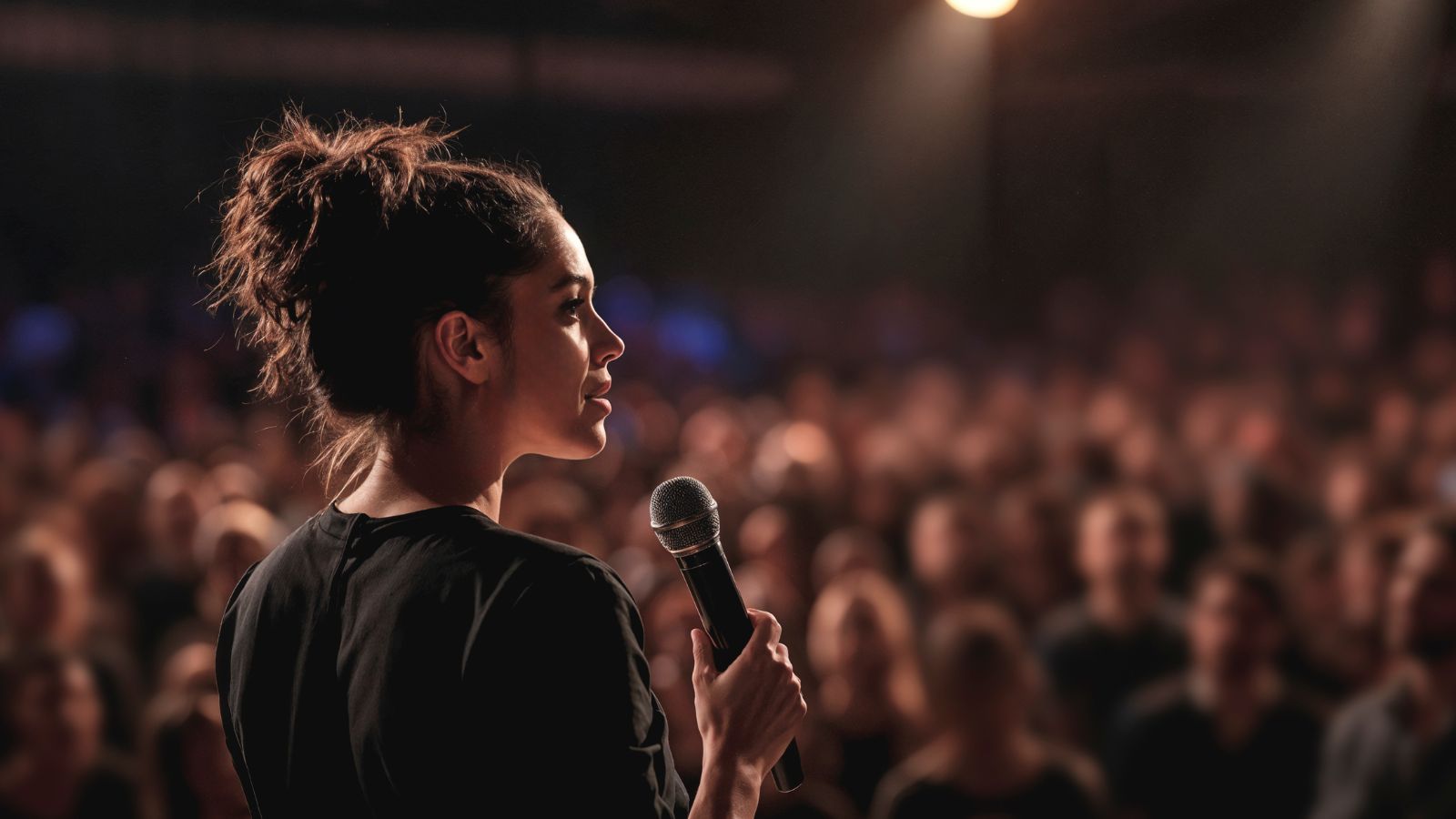 Mulher falando em público