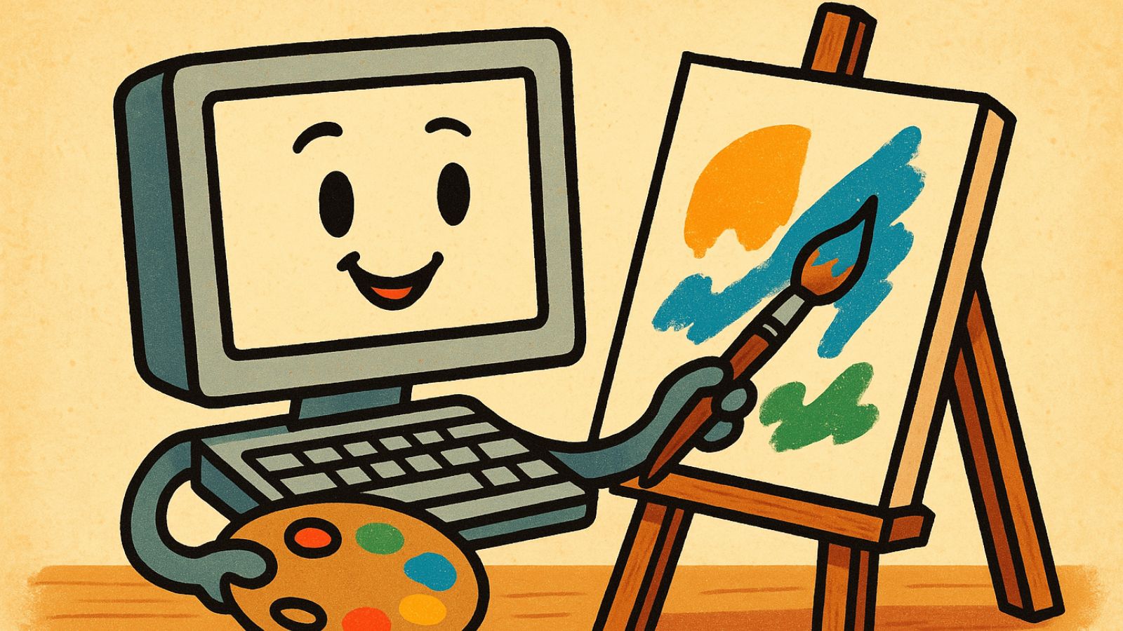 Computador pintando tela