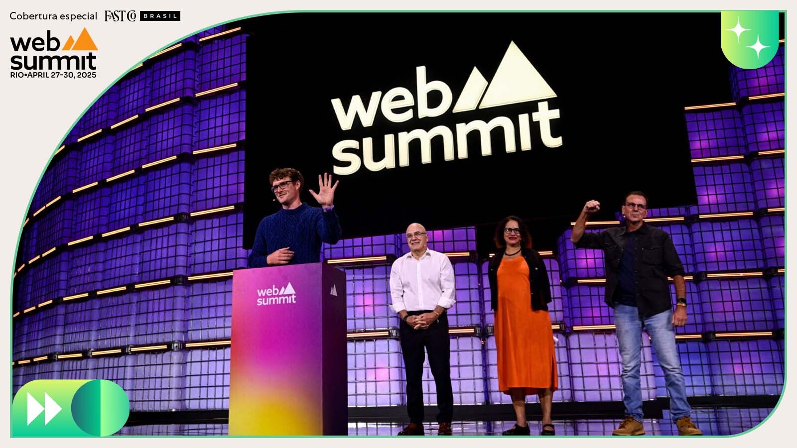 Palestrantes no evento da Web Summit