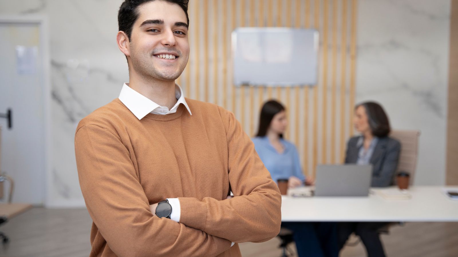 Jovem durante o estágio