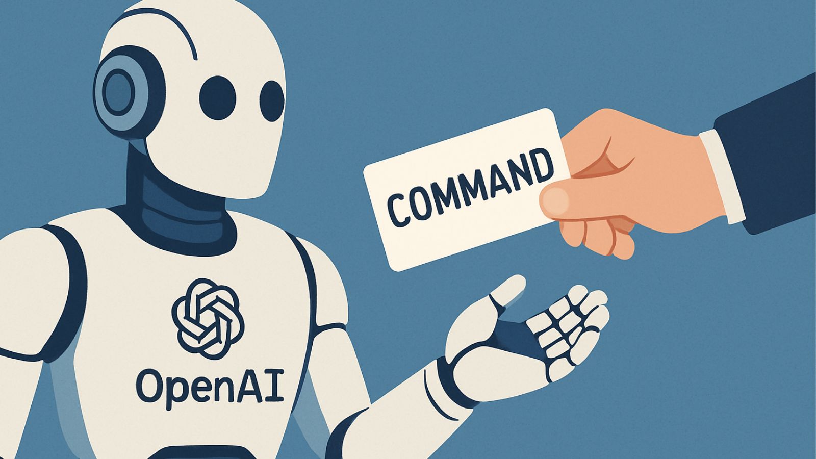 Robô recebendo comando de humano