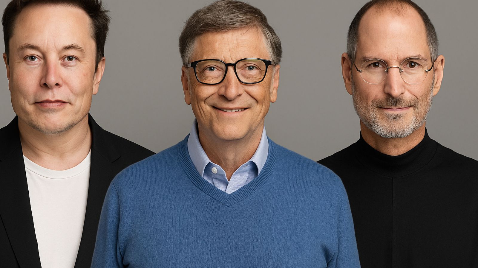 Elon Musk, Bill Gates e Steve Jobs