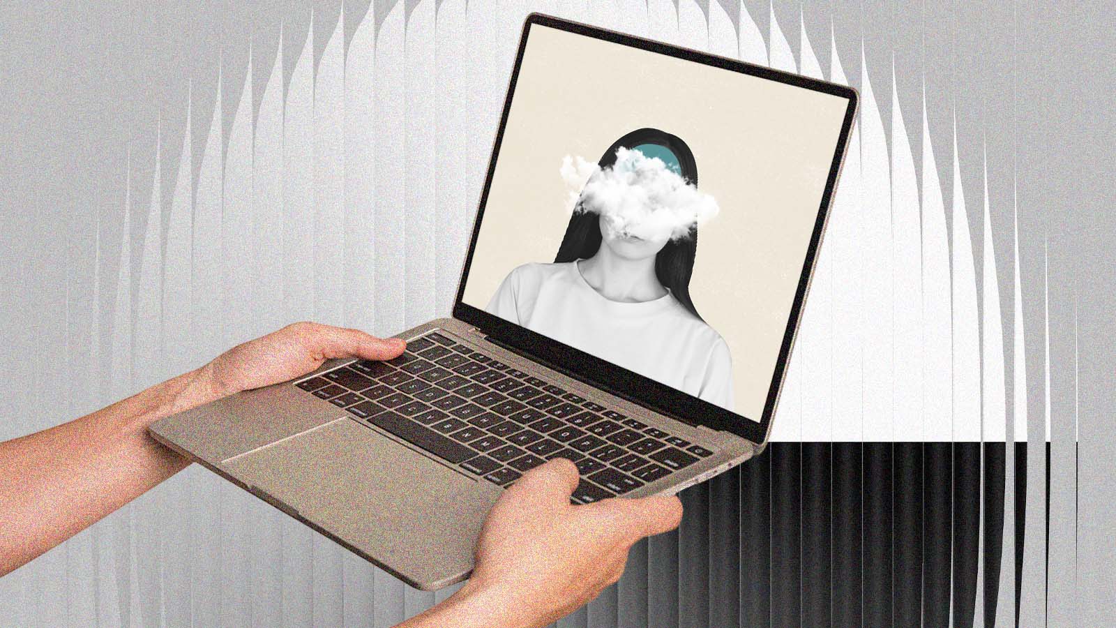 laptop com trabalhador ausente representando ghostworking