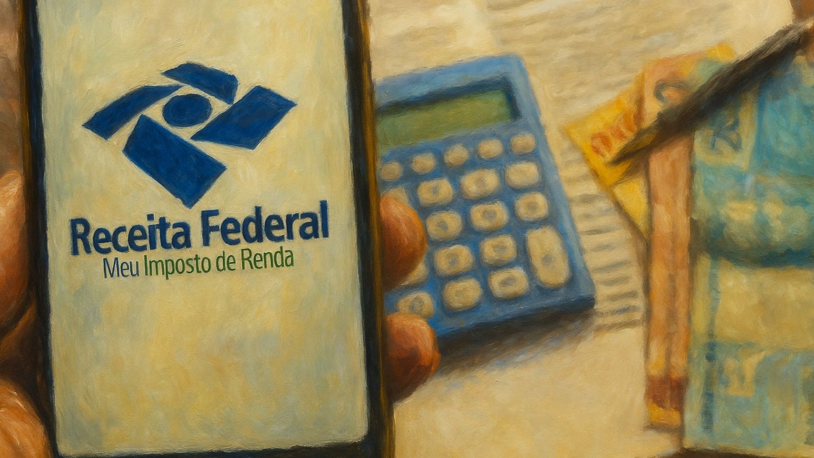 Aplicativo da Receita Federal aberto no celular