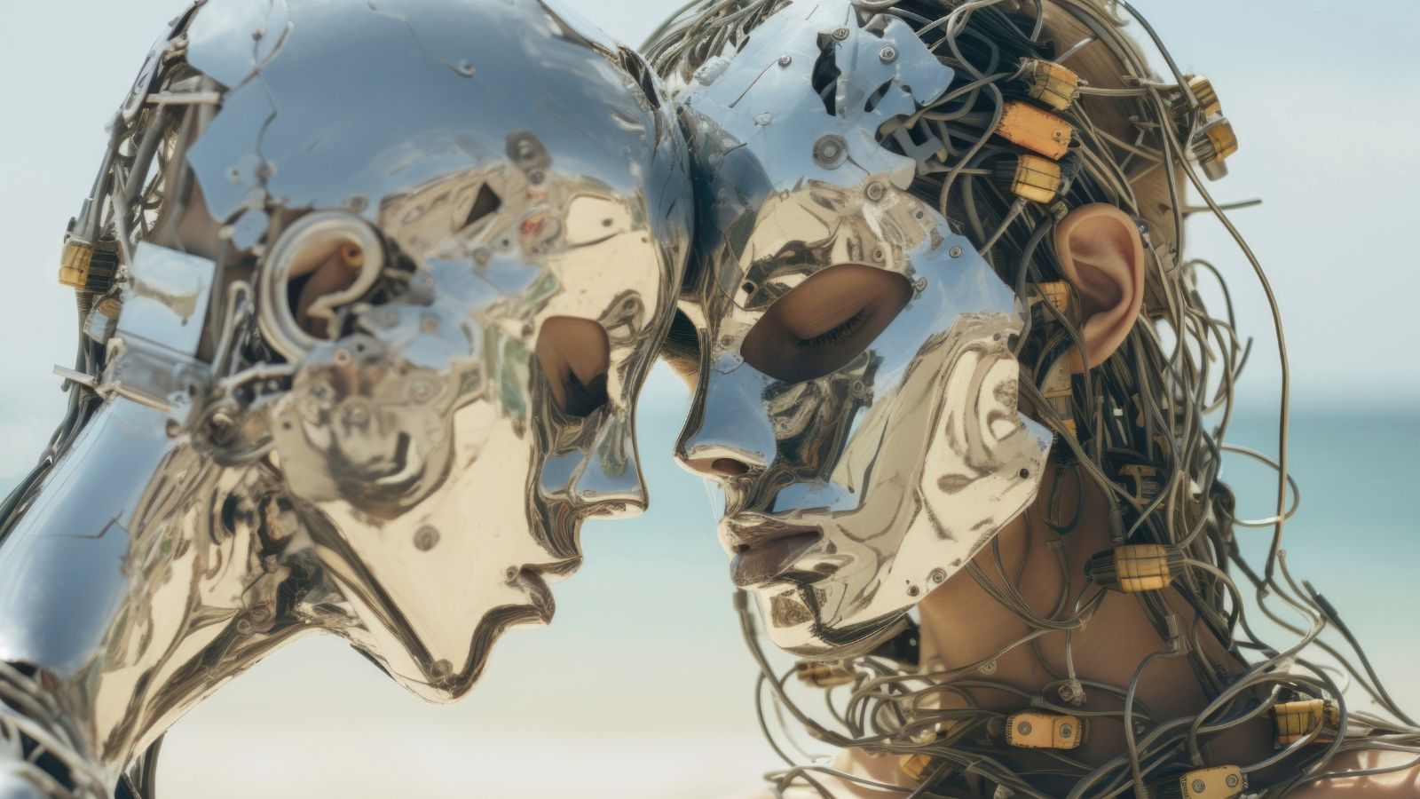 Robô encostando a cabeça