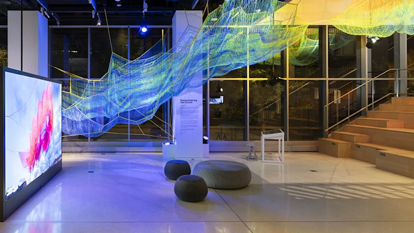 escultura com fios representa o aquecimento global